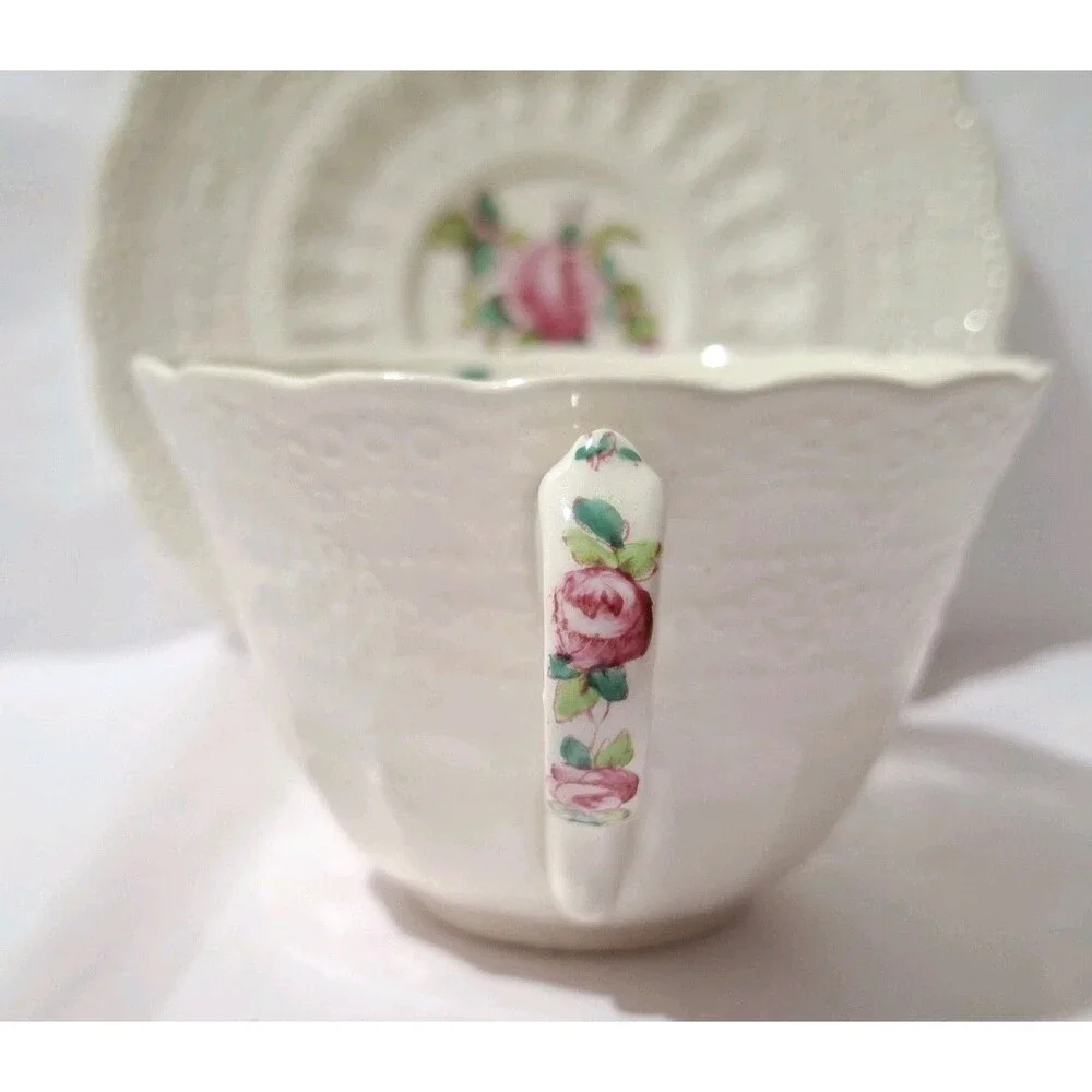 VTG Spode Copeland Billingsley Teacup And Saucer Billingsley Rose Old Stamp **